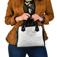 Tonga White Sunday Fakame Shoulder Handbag Tokelaufeletoa Kupesi LT7 - Polynesian Pride