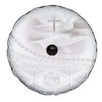 Tonga White Sunday Fakame Spare Tire Cover Tokelaufeletoa Kupesi LT7 - Polynesian Pride