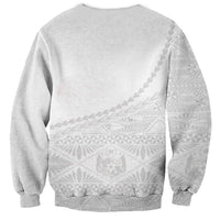 Tonga White Sunday Fakame Sweatshirt Tokelaufeletoa Kupesi LT7 - Polynesian Pride