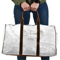 Tonga White Sunday Fakame Travel Bag Tokelaufeletoa Kupesi LT7 White - Polynesian Pride
