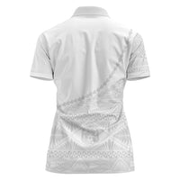 Tonga White Sunday Fakame Women Polo Shirt Tokelaufeletoa Kupesi LT7 - Polynesian Pride