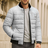 Niue White Sunday Tapu Fanau Bomber Puffer Jacket Fiti Pua Mix Hiapo Tapa LT7 - Polynesian Pride