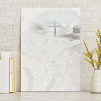 Niue White Sunday Tapu Fanau Canvas Wall Art Fiti Pua Mix Hiapo Tapa LT7 Without Frame White - Polynesian Pride