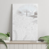 Niue White Sunday Tapu Fanau Canvas Wall Art Fiti Pua Mix Hiapo Tapa LT7 - Polynesian Pride
