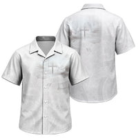 Niue White Sunday Tapu Fanau Family Matching Short Sleeve Bodycon Dress and Hawaiian Shirt Fiti Pua Mix Hiapo Tapa LT7 Son's Shirt White - Polynesian Pride