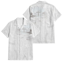 Niue White Sunday Tapu Fanau Family Matching Summer Maxi Dress and Hawaiian Shirt Fiti Pua Mix Hiapo Tapa