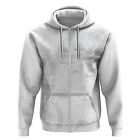 Niue White Sunday Tapu Fanau Hoodie Fiti Pua Mix Hiapo Tapa LT7 Zip Hoodie White - Polynesian Pride