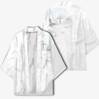 Niue White Sunday Tapu Fanau Kimono Fiti Pua Mix Hiapo Tapa LT7 - Polynesian Pride