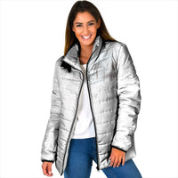 Niue White Sunday Tapu Fanau Padded Jacket Fiti Pua Mix Hiapo Tapa LT7 Women White - Polynesian Pride