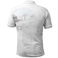 Niue White Sunday Tapu Fanau Polo Shirt Fiti Pua Mix Hiapo Tapa LT7 - Polynesian Pride