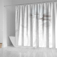 Niue White Sunday Tapu Fanau Shower Curtain Fiti Pua Mix Hiapo Tapa LT7 - Polynesian Pride