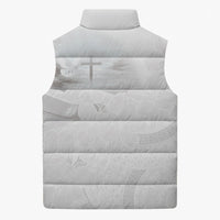 Niue White Sunday Tapu Fanau Sleeveless Puffer Jacket Fiti Pua Mix Hiapo Tapa LT7 - Polynesian Pride