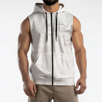 Niue White Sunday Tapu Fanau Sleeveless Zip Hoodie Fiti Pua Mix Hiapo Tapa LT7 - Polynesian Pride