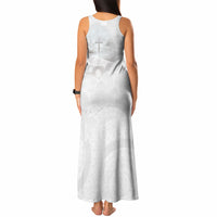 Niue White Sunday Tapu Fanau Tank Maxi Dress Fiti Pua Mix Hiapo Tapa