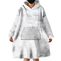 Niue White Sunday Tapu Fanau Wearable Blanket Hoodie Fiti Pua Mix Hiapo Tapa LT7 - Polynesian Pride
