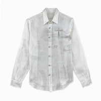 Niue White Sunday Tapu Fanau Women Casual Shirt Fiti Pua Mix Hiapo Tapa LT7 - Polynesian Pride