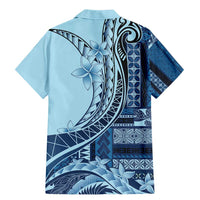 Samoa Siapo Mamanu Family Matching Mermaid Dress and Hawaiian Shirt Plumeria Navy Blue Motifs LT7 - Polynesian Pride