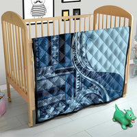 Samoa Siapo Mamanu Quilt Plumeria Navy Blue Motifs