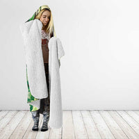 Samoa Siapo Mamanu Hooded Blanket Plumeria Emerald Motifs
