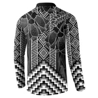 Aotearoa Taniko Pattern Button Sweatshirt Poutama Mix Kowhai Flowers