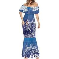Samoa Manuia le Aso Tuto'atasi Siapo Motif Mermaid Dress Warrior with Nifo Oti LT7 - Polynesian Pride