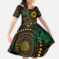 Vanuatu Personalized Aboriginal Arts Family Matching Tank Maxi Dress and Hawaiian Shirt Turtle and Iguana Special - Polynesian Pride