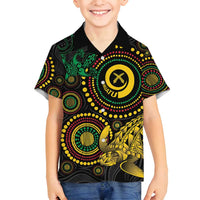 Vanuatu Personalized Aboriginal Arts Family Matching Tank Maxi Dress and Hawaiian Shirt Turtle and Iguana Special - Polynesian Pride