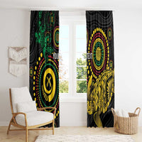Vanuatu Personalized Aboriginal Arts Window Curtain Turtle and Iguana Special - Polynesian Pride