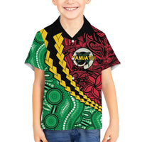 Vanuatu Personalized Tribal Family Matching Off Shoulder Maxi Dress and Hawaiian Shirt Aboriginal Inspired Mix Style - Polynesian Pride