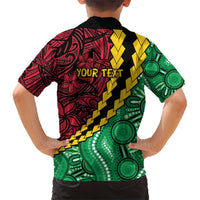 Vanuatu Personalized Tribal Family Matching Short Sleeve Bodycon Dress and Hawaiian Shirt Aboriginal Inspired Mix Style LT7 - Polynesian Pride