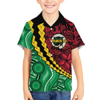 Vanuatu Personalized Tribal Family Matching Short Sleeve Bodycon Dress and Hawaiian Shirt Aboriginal Inspired Mix Style LT7 Son's Shirt Colorful - Polynesian Pride