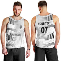 Personalised Fiji Rugby Men Tank Top Kaiviti WC 2023 Jersey Replica - White LT7 - Polynesian Pride