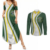 Cook Islands Rugby Personalized Avaiki Couples Matching Summer Maxi Dress and Long Sleeve Button Shirt GO Kuki