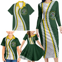Cook Islands Rugby Personalized Avaiki Family Matching Long Sleeve Bodycon Dress and Hawaiian Shirt GO Kuki