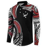 New Zealand Darts Personalized Hei Manaia Button Sweatshirt Classic Kowhaiwhai