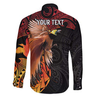 Papua New Guinea Personalised Family Matching Off Shoulder Maxi Dress and Hawaiian Shirt Grunge Style 49th Independence Anni LT7 - Polynesian Pride