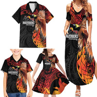 Papua New Guinea Personalised Family Matching Summer Maxi Dress and Hawaiian Shirt Grunge Style 49th Independence Anni LT7 - Polynesian Pride