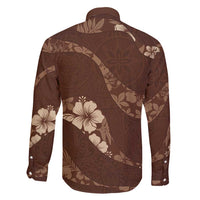 Aloha Hawaii Floral Tapa Family Matching Tank Maxi Dress and Hawaiian Shirt Patchwork Mocha - Polynesian Pride