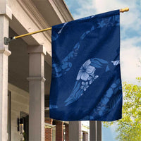 Aloha Hawaii Floral Tapa Garden Flag Patchwork Navy - Polynesian Pride
