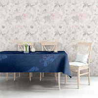 Aloha Hawaii Floral Tapa Tablecloth Patchwork Navy - Polynesian Pride