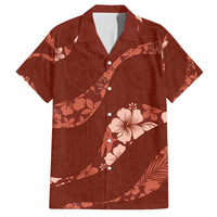 Aloha Hawaii Floral Tapa Family Matching Tank Maxi Dress and Hawaiian Shirt Patchwork Crimson - Polynesian Pride