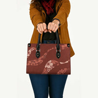 Aloha Hawaii Floral Tapa Leather Bag Patchwork Crimson - Polynesian Pride