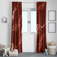 Aloha Hawaii Floral Tapa Window Curtain Patchwork Crimson - Polynesian Pride