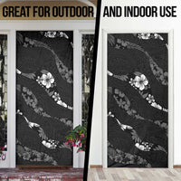Aloha Hawaii Floral Tapa Door Cover Patchwork Charcoal - Polynesian Pride