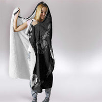 Aloha Hawaii Floral Tapa Hooded Blanket Patchwork Charcoal - Polynesian Pride
