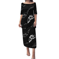 Aloha Hawaii Floral Tapa Puletasi Patchwork Charcoal - Polynesian Pride