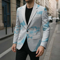 Aloha Hawaii Floral Tapa Blazer Patchwork Turquoise - Polynesian Pride