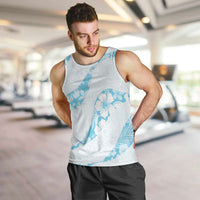 Aloha Hawaii Floral Tapa Men Tank Top Patchwork Turquoise - Polynesian Pride