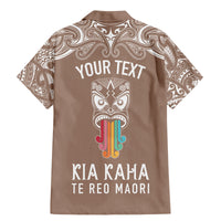 Personalised Kia Kaha Te Reo Maori Family Matching Mermaid Dress and Hawaiian Shirt Hei Tiki Mix Koru - Brown LT7 - Polynesian Pride