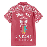 Personalised Kia Kaha Te Reo Maori Family Matching Mermaid Dress and Hawaiian Shirt Hei Tiki Mix Koru - Pink LT7 - Polynesian Pride